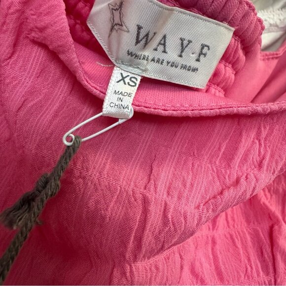 Wayf top long sleeve pink plaid print puff shoulders cute with button cuffs BNWT - Picture 8 of 13